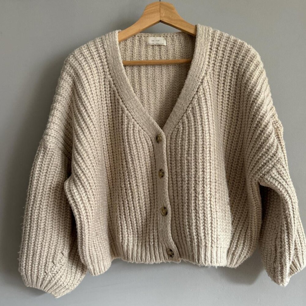 Oak + Fort cream cardigan